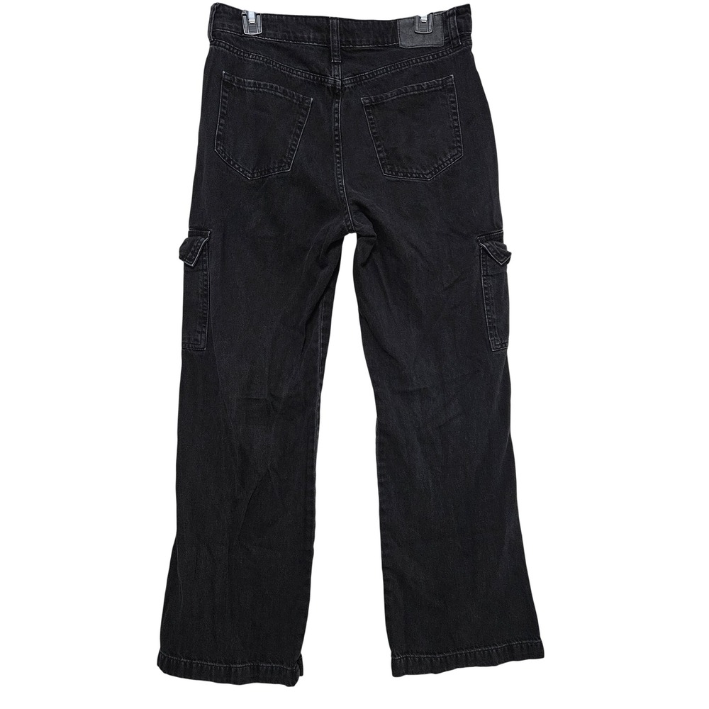 Aeropostale High Rise Wide Leg Black Cargo Goth Y2K Style Utility Jean Skater 8 - Picture 3 of 12